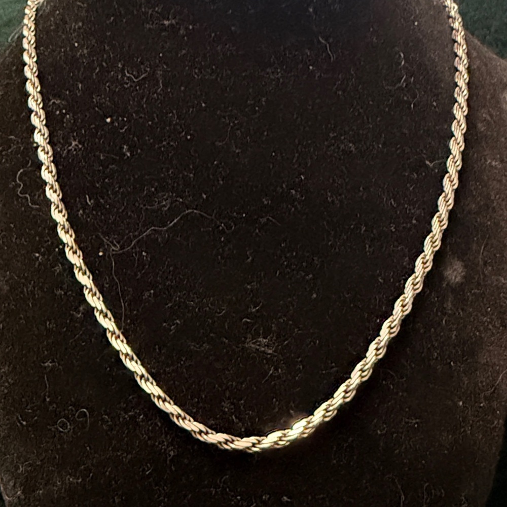 Women's Rope Chain Necklace - Polished Silver Finish